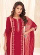 Shagufta Cotton Pant Suit With Resham Work